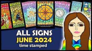 June 2024 Psychic Tarot All Signs time stamped Solstice Psychic Tarot Astrology forecast reading