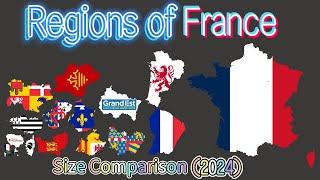 Regions of France Size Comparison (2024)