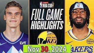 Utah Jazz vs Los Angeles Lakers FULLGAME Qtr Nov 30, 2024 Highlights | NBA SEASON