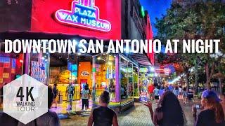 Walking around Downtown at Night - San Antonio Texas USA