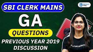 SBI Clerk Mains 2020 | GA Questions Asked in 2019 by Sushmita Tripathi