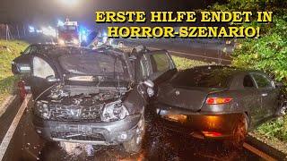 [ERSTHELFERIN WIRD VON AUTO ERFASST] - Schwerer Unfall auf Bundesstraße - | Feuerwehr im Einsatz