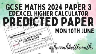 GCSE Maths Predicted Paper Edexcel Higher Calculator 10th June 2024 | GCSE Maths Revision