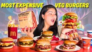 Rating The Most EXPENSIVE VEGETARIAN BURGERS From Every Burger Brand | Burger King, McDonalds & More