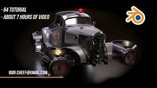 Create a retro futuristic car by Igor Shevchenko - Blender