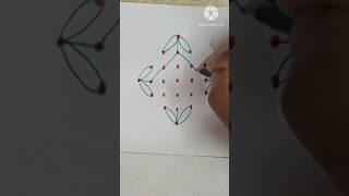 7*1dots simple easy rangoli #rangolidesigns #simple#dotsrangoli#shorts#viral