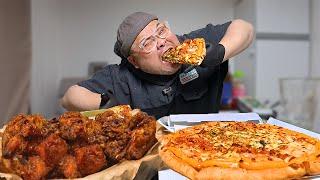 Pizza, Chicken Mukbang Eatingshow