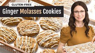 Soft & Chewy Iced Ginger Molasses Cookies Recipe | Gluten-Free