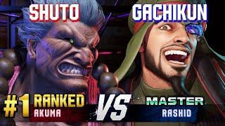 SF6 ▰ SHUTO (#1 Ranked Akuma) vs GACHIKUN (Rashid) ▰ High Level Gameplay