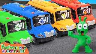 Pea Pea Learns Four Elements by Color Bus - Wheels on the Bus - Pea Pea Funny Adventures