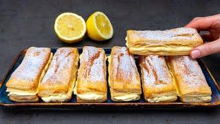 You will do it daily! Delicious dessert of puff pastry and a lemon