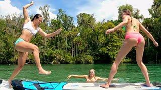 Paddle board jousting with @KaiRazy  and @itscocostar