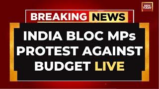LIVE | INDIA Bloc MPs Protest Against 'Discrimination Of States' Budget In Front Of Parliament