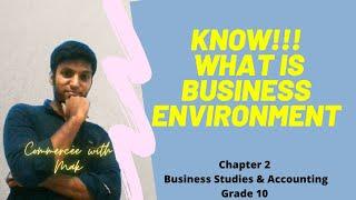 Grade 10 - Chapter 2 - Know !!! What is Business Environment - Business Studies and Accounting