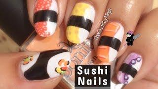 Sushi Roll Nail Art by The Crafty Ninja