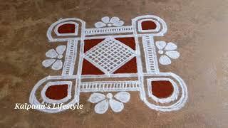 Friday special flowers padi kollam Kalpana's lifestyle muggulu Easy Rangoli