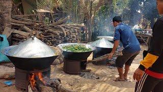 Cambodian Villagers Prep Traditional Wedding Feast Dishes And Cakes