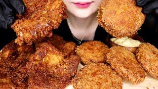 【大食い/咀嚼音】大きな唐揚げ ザクザクキャベツのメンチカツを食べる FRIED CHICKEN 멘치 카트【ASMR / MUKBANG / EATING SOUNDS / NO TALKING】