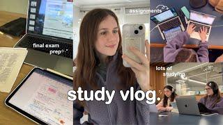 STUDY VLOG  all nighter, final exam prep, finishing assignments, lots of studying & uni days ₊˚⊹