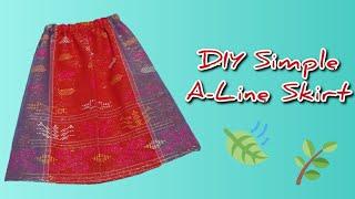 CARA MEMBUAT ROK ANAK/ ROK A-Line/ DIY SKIRT || Cara Menjahit || How to sew