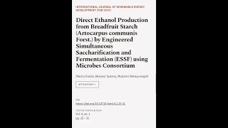 Direct Ethanol Production from Breadfruit Starch (Artocarpus communis Forst.) by  Eng... | RTCL.TV