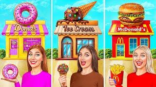 Eén Gekleurd Huis Uitdaging McDonald’s vs Ijsje vs Donuts | Gekke Uitdaging Multi DO Smile