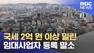 국세 2억 원 이상 밀린 임대사업자 등록 말소 (2023.07.12/뉴스외전/MBC)