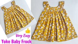 Yoke Baby Frock cutting and stitching  Very Easy | Baby Frock cutting and stitching