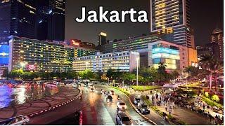 Jakarta is AMAZING at Night! Walking Tour 4K - Indonesia