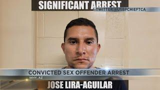 Ajo Border Patrol arrest convicted sex offender near Why Arizona on Monday