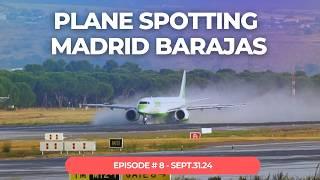 WET RUNWAY Amazing Landings at Madrid Barajas Airport - Episode 8