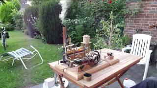 Model steam engine plant with generator
