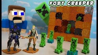 FORT CREEPER - Minecraft Fortnite Turbo Builder Playset Toy DIY Unboxing