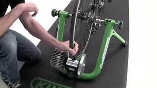 How to set up a Kinetic indoor bicycle trainer and mount a bike