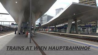 Trains at Wien Hauptbahnhof