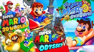 Super Mario 3D World + Super Mario Odyssey + Super Mario Sunshine - Full Game Walkthrough