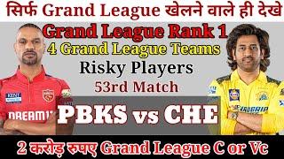 PBKS vs CHE Dream11 GL Team || Punjab Kings vs Chennai Super Kings Dream11 Grand League || IPL