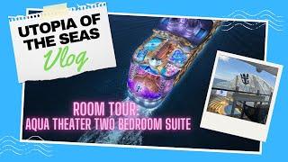 Utopia of the Seas: Aqua Theater Two Bedroom Suite Room Tour