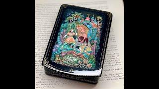 Lacquer Miniature "Ivan Tsarevich and the Gray Wolf"