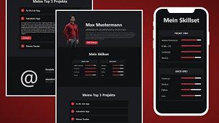 Portfolio Webseite Erstellen und Hochladen | HTML CSS Projekt (responsive)