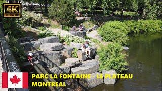 La Fontaine Park, Plateau, Montreal, Canada | Parc La Fontaine, Montréal | Walking Tour (4K)