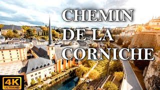 [4k] PANORAMIC TOUR of Luxembourg city - CHEMIN DE LA CORNICHE, Luxembourg