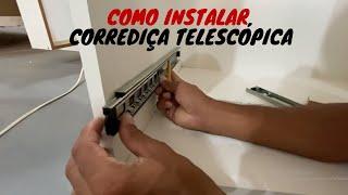 Como instalar Corrediça telescópica em Gaveta