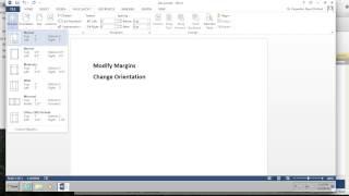 Modify Margins and Change Orientation