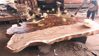 Make big  Saman wood tablle || Sawming giant tree 1000 years