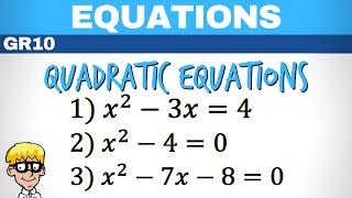 Quadratic Equations Grade 10