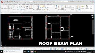 Roof Beam Design in AutoCAD | Roof Beam Plan | Civil Engineers | Beam Layout Plan