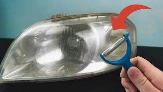 Genius method! Cleans discolored headlights! ONLY in 5 minutes.