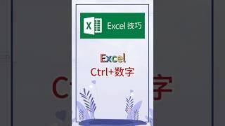 Ctrl+数字的妙用。 #excel #办公软件 #办公技巧 #职场 #创作灵感