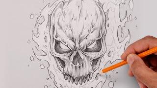 How To Draw Ghost Rider | Step by Step Sketch Tutorial